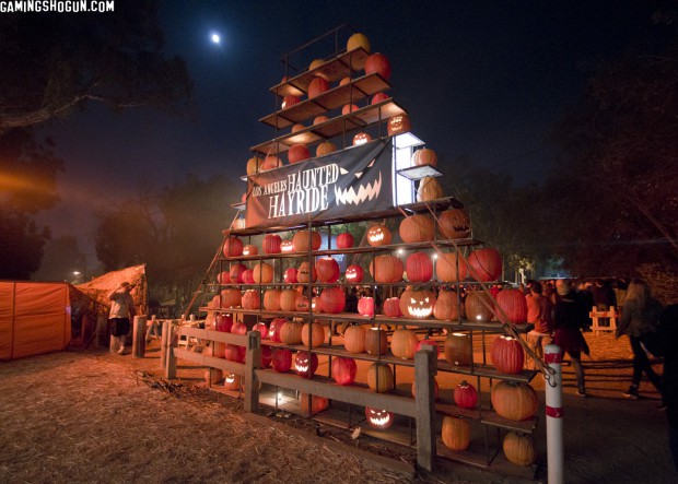 The Los Angeles Haunted Hayride pumpkin display image
